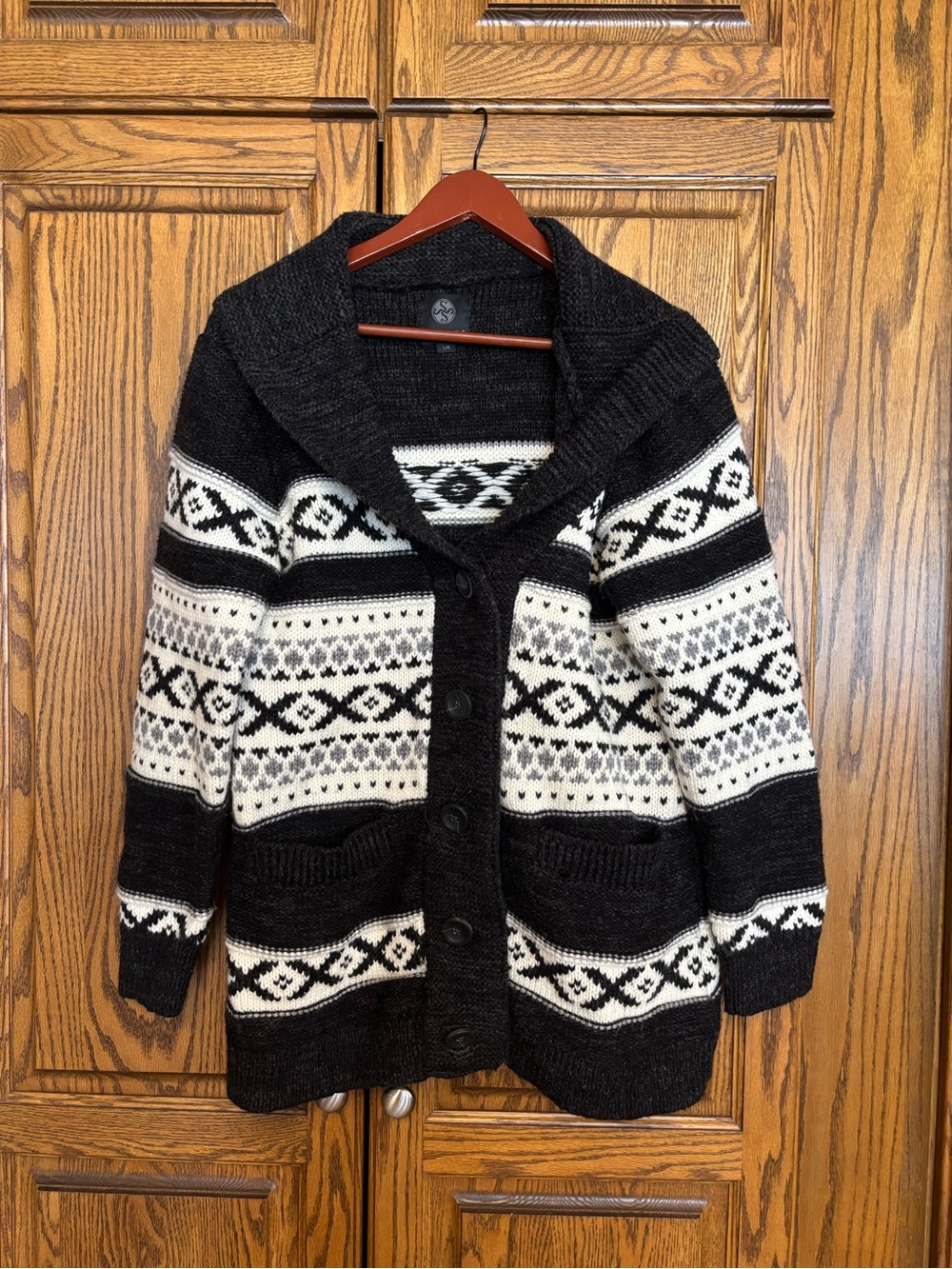 SanSara Black Knit Label Sweater large